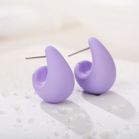 Acrylic Huggie Earrings, Colorful Dome Huggie Hoop Earrings for Women and Girls in Saudi Arabia