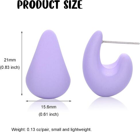 Acrylic Huggie Earrings, Colorful Dome Huggie Hoop Earrings for Women and Girls in Saudi Arabia