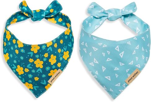 عصابات رأس للكلاب مكونة من قطعتين، شكل صديق للحيوانات الأليفة، مقاومة للماء والتجاعيد، مجموعة من الزهور الجليدية والثلج، أوشحة للكلاب قابلة للتعديل للكلاب المتوسطة والبنات in Kuwait