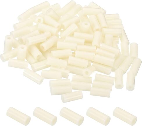 PATIKIL 3.2mm ID x 7mm OD x 11mm L Round Spacers Washers, 100 Pack ABS Plastic Plastic Standoff Gaskets for M3 Hardware Screws Bolts for 3D Printer Electrical Outlet, Beige in Kuwait