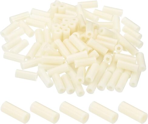 PATIKIL 3.2mm ID x 7mm OD x 11mm L Round Spacers Washers, 100 Pack ABS Plastic Plastic Standoff Gaskets for M3 Hardware Screws Bolts for 3D Printer Electrical Outlet, Beige in Kuwait