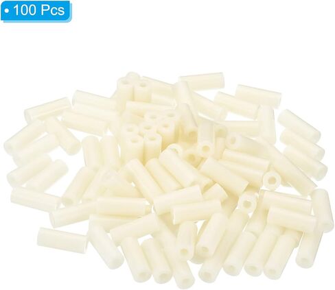 PATIKIL 3.2mm ID x 7mm OD x 11mm L Round Spacers Washers, 100 Pack ABS Plastic Plastic Standoff Gaskets for M3 Hardware Screws Bolts for 3D Printer Electrical Outlet, Beige in Kuwait