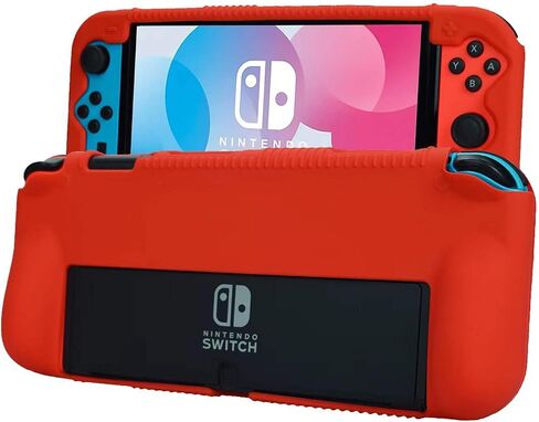 Fironst Silicone Protective Case for Nintendo Switch(OLED Model) 7-Inch 2021 Release, Grip Cover with Shock Absorption and Anti-Scratch Design, Compatible with Nintendo Switch OLED Console (Blue) in Saudi Arabia