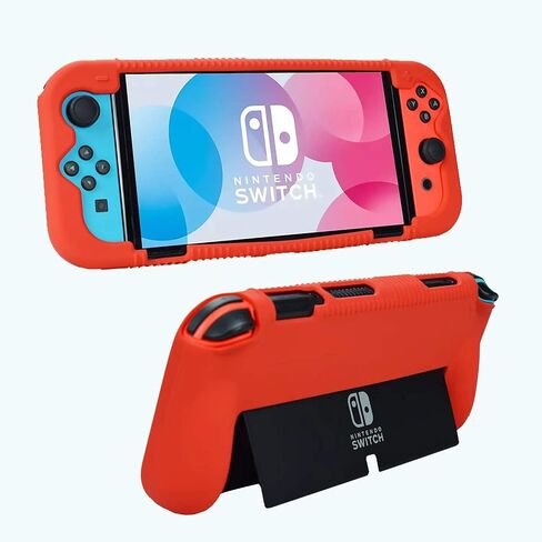 Fironst Silicone Protective Case for Nintendo Switch(OLED Model) 7-Inch 2021 Release, Grip Cover with Shock Absorption and Anti-Scratch Design, Compatible with Nintendo Switch OLED Console (Blue) in Saudi Arabia