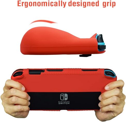 Fironst Silicone Protective Case for Nintendo Switch(OLED Model) 7-Inch 2021 Release, Grip Cover with Shock Absorption and Anti-Scratch Design, Compatible with Nintendo Switch OLED Console (Blue) in Saudi Arabia