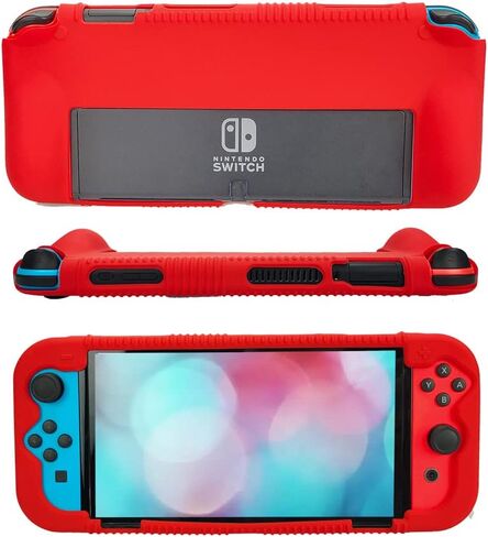 Fironst Silicone Protective Case for Nintendo Switch(OLED Model) 7-Inch 2021 Release, Grip Cover with Shock Absorption and Anti-Scratch Design, Compatible with Nintendo Switch OLED Console (Blue) in Saudi Arabia