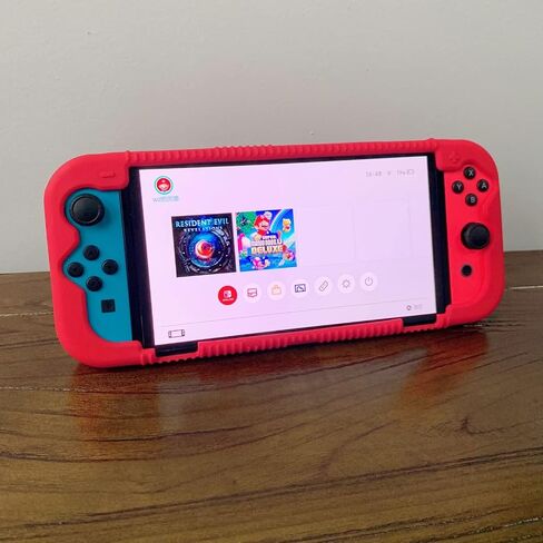 Fironst Silicone Protective Case for Nintendo Switch(OLED Model) 7-Inch 2021 Release, Grip Cover with Shock Absorption and Anti-Scratch Design, Compatible with Nintendo Switch OLED Console (Blue) in Saudi Arabia