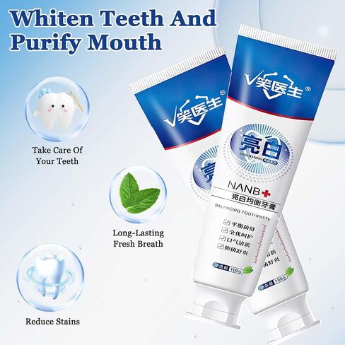 معجون أسنان سمايل دكتور SP-4 للتبييض السريع، معجون أسنان لتفتيح وإزالة البقع، معجون أسنان Sp-4 فائق التبييض وإزالة البقع للأسنان المنعشة والتنظيف العميق (قطعتان) in Saudi Arabia