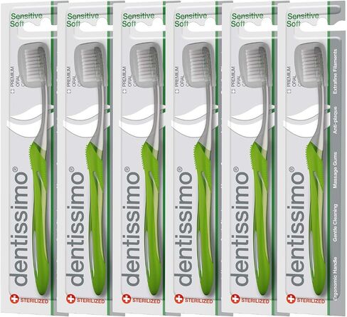 فرشاة أسنان ناعمة حساسة للعناية بالفم لتنظيف لطيف، ألوان متنوعة، عبوة من قطعة واحدة in Saudi Arabia