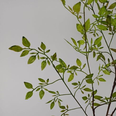 DULRLLY 3Pcs Artificial Greenery Bamboos Leaves Stems 43 Inch Long Stem Faux Green Nandina Branches for Vases Fake Greenery Plant Leaves Bunches for Floral Arrangement Wedding Home Office Decor in Saudi Arabia