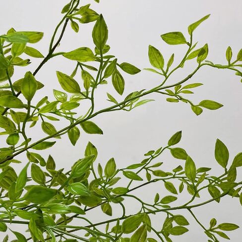 DULRLLY 3Pcs Artificial Greenery Bamboos Leaves Stems 43 Inch Long Stem Faux Green Nandina Branches for Vases Fake Greenery Plant Leaves Bunches for Floral Arrangement Wedding Home Office Decor in Saudi Arabia