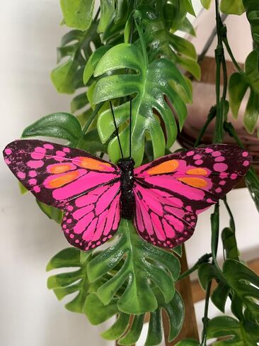 2pcs Artificial Plants Set Artificial Hanging Plants x2 Simulated Birds x1, Simulated Butterflies x4 for Wall House Room Patio Indoor Outdoor Decor in Saudi Arabia