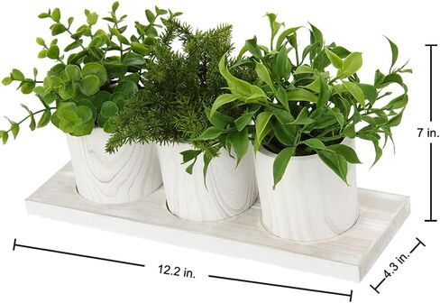 plants 3 Pack Mini Potted Fake Plants Artificial Small Boston Ferns Plant with Wooden Planter Box Indoor for Table Mantle Window Sill Home Decor in Saudi Arabia