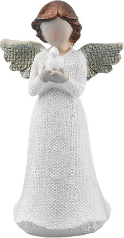 هدايا تعاطف الملاك الواقفة المرسومة يدويًا من Flycreat لفقد الأم والأخت والابنة والإجهاض وتذكار الفجيعة التذكارية من الراتنج المحبوب (الطائر الأبيض) in Kuwait