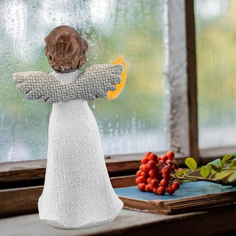 هدايا تعاطف الملاك الواقفة المرسومة يدويًا من Flycreat لفقد الأم والأخت والابنة والإجهاض وتذكار الفجيعة التذكارية من الراتنج المحبوب (الطائر الأبيض) in Kuwait