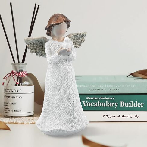 هدايا تعاطف الملاك الواقفة المرسومة يدويًا من Flycreat لفقد الأم والأخت والابنة والإجهاض وتذكار الفجيعة التذكارية من الراتنج المحبوب (الطائر الأبيض) in Kuwait