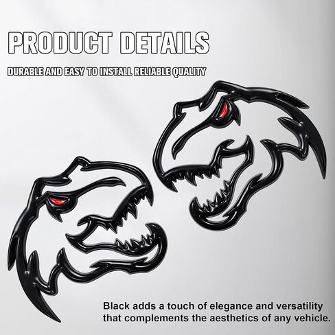 Dinosaur Emblem, A Pair Dinosaur Graphic Badge Fits for RAM TRX 1500 ~Stick it Anywhere (Redeye) in Saudi Arabia
