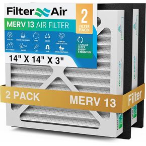 فلتر X Air-20x25x3 MERV 13 مرشحات هواء مطوية مع حشية إغلاق سوداء (قطعتين)، بديل متوافق مع سلسلة Zephyr VGF مرشح شبكة إرجاع المنزل بالكامل فلتر هواء منزلي 20 بوصة × 25 بوصة × 3 بوصة in Saudi Arabia