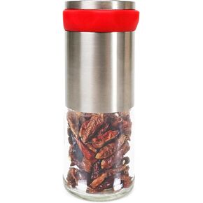 Chili Pepper Mill Grinder, Manual Spice Grinding Mills with Handle for Hot Cumin, Sea Salt or Pepper, Professional Chef Refillable Glass Body, Small 3Oz Capacity, Stainless Steel Blades in Saudi Arabia