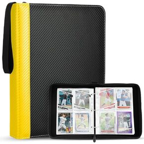 رابط بطاقات 4 جيب ، 400 من جيوب تداول بطاقة تداول مع 50 أكمام قابلة للإزالة ، ألبوم سحاب كبير سعة مقاومة للماء لهواة جمع العملات ، تخزين محمول للعبة/البطاقات الرياضية/الائتمان الأزرق in Kuwait