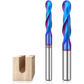 R3.175 Ball Head 8mm 1/4 Shank 1Pcs Tungsten Steel Drill Bit Blue Coated Cutter Carbide Router Bit(6.35x6.35x28.5mm) in Saudi Arabia