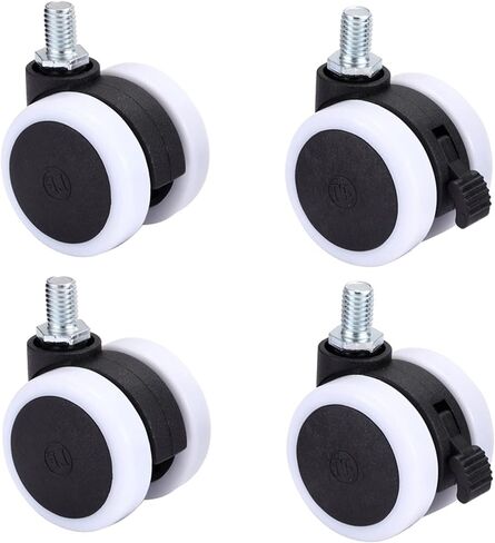1.5 Inch Universal Mute Chair Wheel Caster M8 Heavy Duty Swivel Castor Replace Rollers 4Pcs(Screw with Brake) in Saudi Arabia