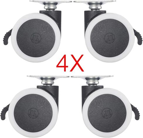 1.5 Inch Universal Mute Chair Wheel Caster M8 Heavy Duty Swivel Castor Replace Rollers 4Pcs(Screw with Brake) in Saudi Arabia