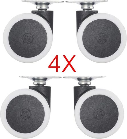 1.5 Inch Universal Mute Chair Wheel Caster M8 Heavy Duty Swivel Castor Replace Rollers 4Pcs(Screw with Brake) in Saudi Arabia
