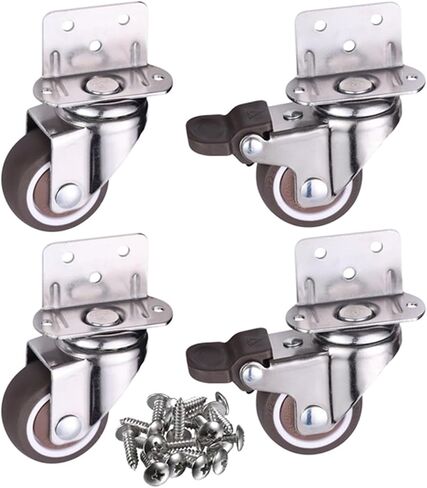 4Pcs Furniture Casters Wheels Mute Soft Rubber Swivel Caster for Casters Household Accessory(A,1 inch) in Saudi Arabia