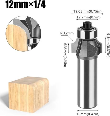 12mm Shank Corner Round Over Bit with BearingMilling Cutter 1Pcs(12X85.7mm) in Saudi Arabia