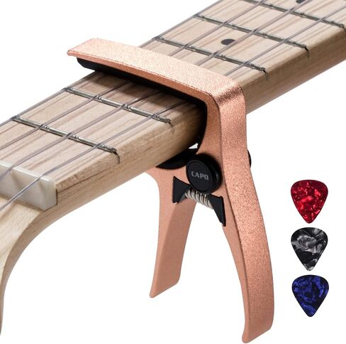 Ukulele Capo for 4 String Guitar and Mandolin, Mini Size Professional Ukulele Capo (Gold) in Kuwait