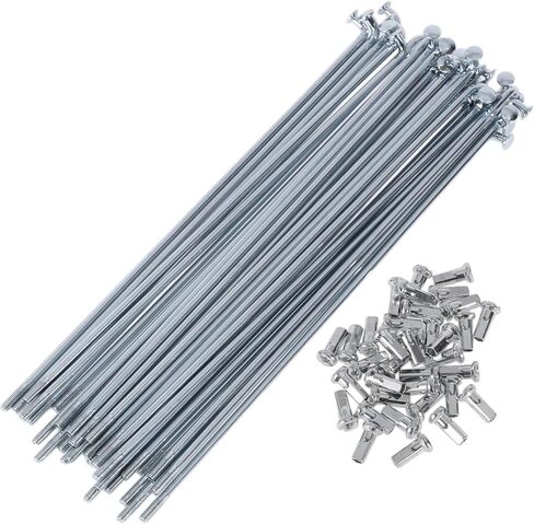 Motoforti 36 Set 12G Bicycle Spokes 155mm Bike Wheel Spokes 45 Steel Galvanized Silver Tone in Saudi Arabia