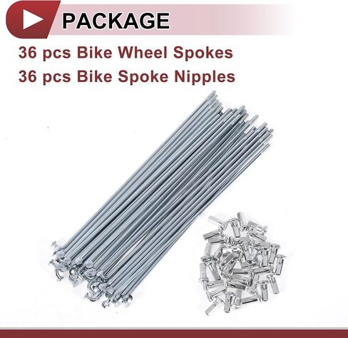 Motoforti 36 Set 12G Bicycle Spokes 155mm Bike Wheel Spokes 45 Steel Galvanized Silver Tone in Saudi Arabia