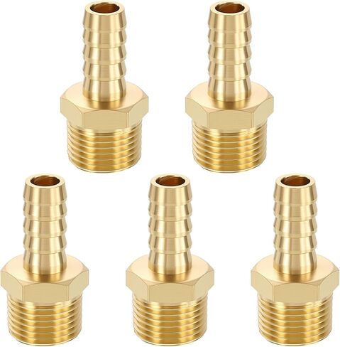 Metallixity 5pcs Brass Hose Barb to NPT Male Adapter 3/8 "Barb X 3/8" NPT Mal in Kuwait