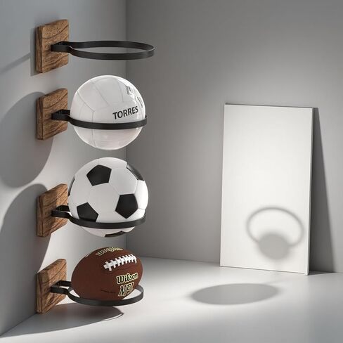 Ball Holder Wall Mount,Ball Storage Holders Display Rack for Autograph Basketball, Football, Soccer, Volleyball Collection, Sports Accessories Organizer for Player Fans Room Decor,4 Pack in Saudi Arabia
