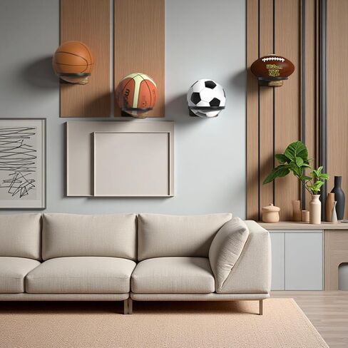 Ball Holder Wall Mount,Ball Storage Holders Display Rack for Autograph Basketball, Football, Soccer, Volleyball Collection, Sports Accessories Organizer for Player Fans Room Decor,4 Pack in Saudi Arabia