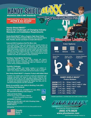 2003W HANDY SHIEFR MAXX ADA SOFT تحت واقي المرحاض ، مجموعة من 3 قطع ، ملائمة عالمية (1-1/4 إلى 1-1/2 أنبوب) in Saudi Arabia