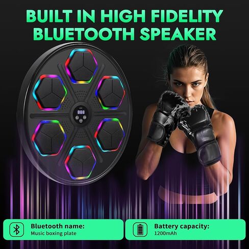 2025 آلة الملاكمة للموسيقى ، آلة ملاكمة موسيقى Bluetooth الذكية مع 9 سرعات وأنماط ، موسيقى ملاكمة مثبتة على الحائط مع عرض LED ، آلة تمرين موسيقى الملاكمة للأطفال والبالغين. in Saudi Arabia