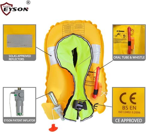 سترة نجاة Eyson قابلة للنفخ سترة حياة قابلة للنفخ للطفل الكلاسيكي التلقائي in Kuwait