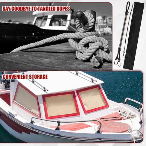 Tandefio 2 Pcs Dock Rods for Boat Docking 16 Inch Dock Boat Mooring Poles, Bungee Lines with Hook, Speedboat Accessories for Men Gifts in Saudi Arabia
