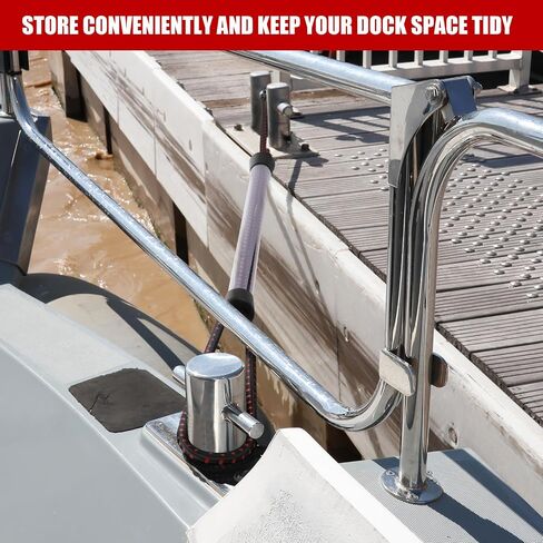 Tandefio 2 Pcs Dock Rods for Boat Docking 16 Inch Dock Boat Mooring Poles, Bungee Lines with Hook, Speedboat Accessories for Men Gifts in Saudi Arabia