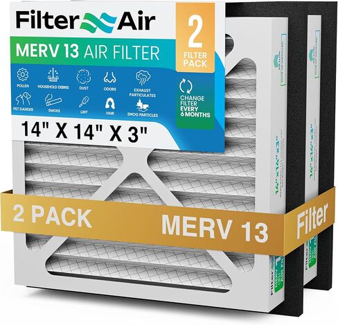 فلتر X Air-20x25x3 MERV 13 مرشحات هواء مطوية مع حشية إغلاق سوداء (قطعتين)، بديل متوافق مع سلسلة Zephyr VGF مرشح شبكة إرجاع المنزل بالكامل فلتر هواء منزلي 20 بوصة × 25 بوصة × 3 بوصة in Saudi Arabia