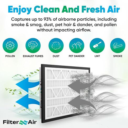 فلتر X Air-20x25x3 MERV 13 مرشحات هواء مطوية مع حشية إغلاق سوداء (قطعتين)، بديل متوافق مع سلسلة Zephyr VGF مرشح شبكة إرجاع المنزل بالكامل فلتر هواء منزلي 20 بوصة × 25 بوصة × 3 بوصة in Saudi Arabia