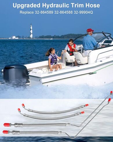 خراطيم هيدروليكي خراطيم هيدروليكي مناسبة ل Mercruiser alpha One مع أسطوانة القطع (15-9/16 ") و Bravo 1 2 3 X سلسلة ، مجموعة خرطوم الأسطوانة المائية الهيدروليكية ، استبدال 32-864589 32-864588 32-99904Q ، 4 عبوات in Saudi Arabia
