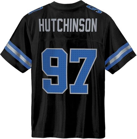 Aidan Hutchinson Detroit Lions Black #97 NFL Kids Youth 4-20 Name and Number Alternate Away Player Football Jersey in Saudi Arabia