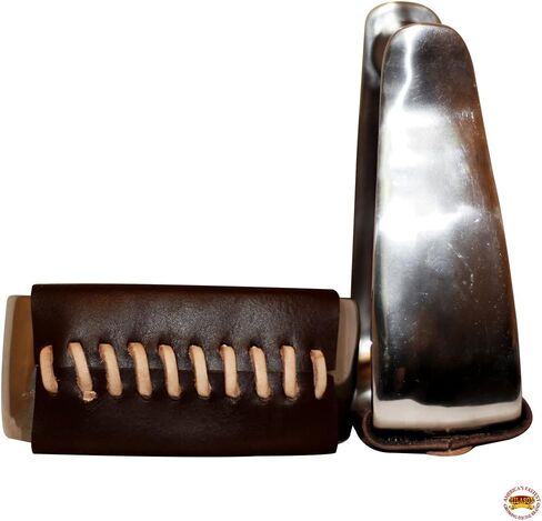 HILASON Stainless Steel Stirrups Pair w/Slanted Bottom Western | Aluminum Leather Wooden Endurance Angled Padded in Saudi Arabia