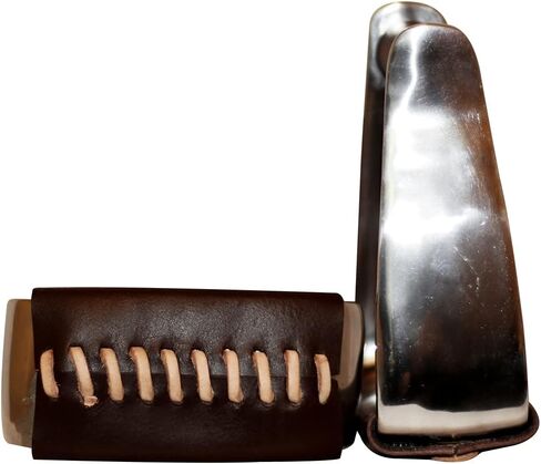 HILASON Stainless Steel Stirrups Pair w/Slanted Bottom Western | Aluminum Leather Wooden Endurance Angled Padded in Saudi Arabia
