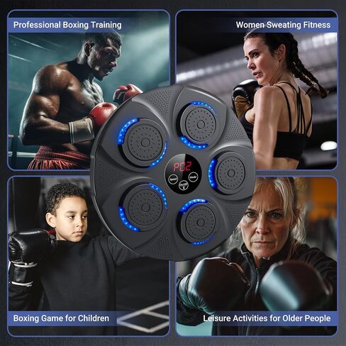 Music Boxing Machine, Bluetooth, Portable Electronic Music Boxing Machine with Boxing Gloves, Adult & Kids Training Equipment for Home, Gym, Office Fitness Workout in Saudi Arabia