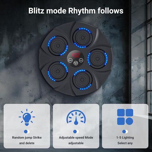 Music Boxing Machine, Bluetooth, Portable Electronic Music Boxing Machine with Boxing Gloves, Adult & Kids Training Equipment for Home, Gym, Office Fitness Workout in Saudi Arabia