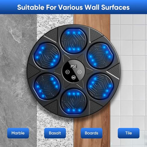 آلة الملاكمة للموسيقى للبالغين ، آلة الملاكمة الموسيقية ذكية بلوتوث مثبتة على الحائط ، معدات تمرين مستهدفة للملاكمة مع قفازات الملاكمة ، للمنزل ، الصالة الرياضية ، المكتب in Kuwait